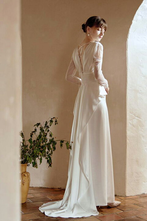 楽天市場】ウエディングドレス ウェディングドレス Vネック 長袖  