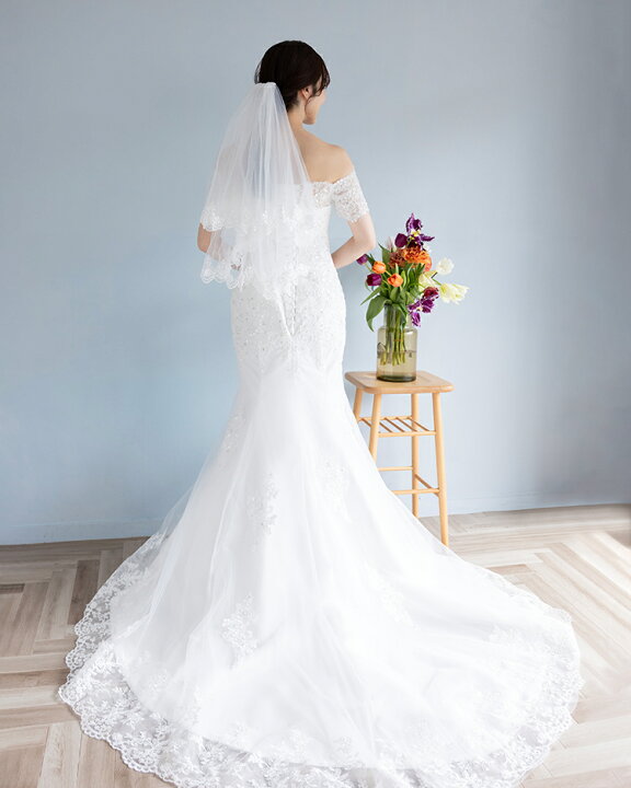 楽天市場】ウェディングドレス マーメイドライン 編み上げタイプ  