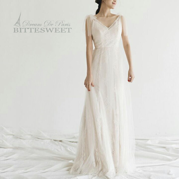 楽天市場 即納サイズあり ノースリーブ ウエディングドレス ウェディングドレス Vネック 背中空き Wedding Dress 編み上げタイプ 床付きタイプ オーダーメイド可能 前撮り 後撮り 披露宴 結婚式 演奏会 発表会 海外挙式ドレス ホワイト Xs Xl Wd510ls ビター