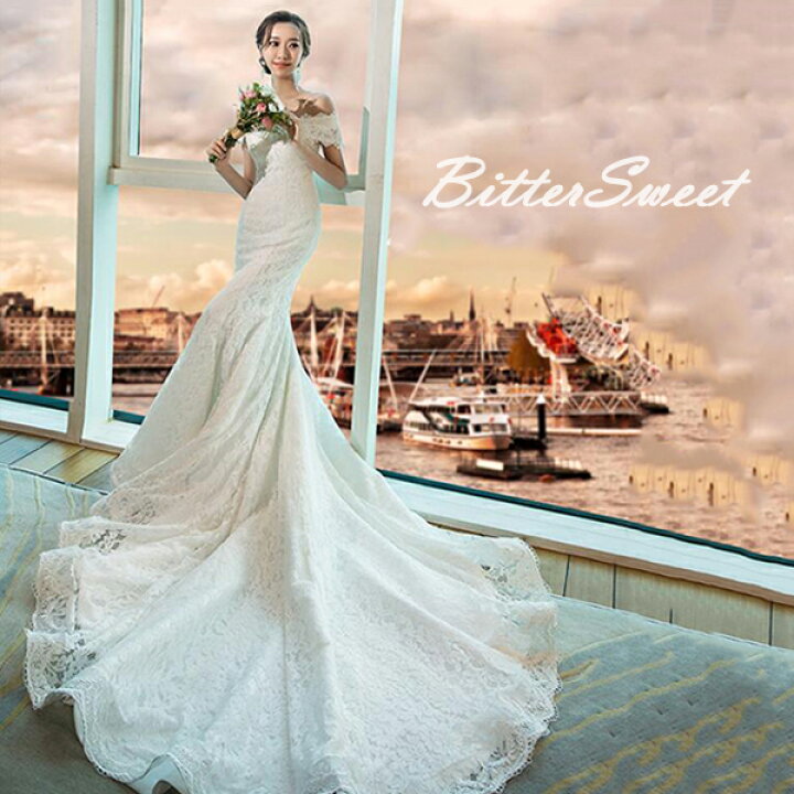 楽天市場】ウエディング ドレス ウェディングドレス マーメイドタイプ  