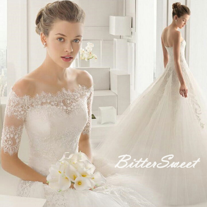 楽天市場 オーダーメイド可能 ２ｗａｙ ウェディングドレス ウエディングドレス ファスナータイプ ビスチェトレーンドレス 編み上げタイプ ボレロ付き Aライン Xs Xxl ホワイト Wd18 ビタースウィート楽天市場店