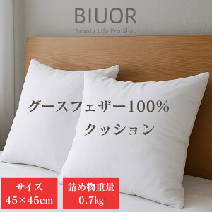 �O�[�X�t�F�U�[100% �k�[�h�N�b�V���� 45x45cm �[�U��0.7kg �z�e���d�l ���g ���� �����x�R�b�g�� �e�͐� �ւ���ɂ��� ����@�Ή� �w���� ���z�c ��������