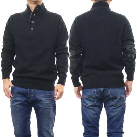 BARBOUR バブアー メンズデザインネックセーター ニット MKN0585 / ESSENTIAL PATCH HALF ZIP ブラック