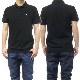EMPORIO ARMANI エンポリオアルマーニ メンズ鹿の子ポロシャツ 8N1FQ2 1JTKZ ブラック /定番人気商品