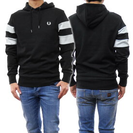 FRED PERRY フレッドペリー メンズプルオーバーパーカー M5534 / TIPPED SLEEVE HOODED SWEAT ブラック