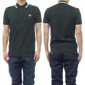 FRED PERRY フレッドペリー メンズ鹿の子ポロシャツ M3600 / TWIN TIPPED FRED PERRY SHIRT ダークグリーン /定番人気商品