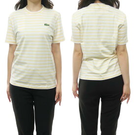 LACOSTE ラコステ レディースクルーネックTシャツ TF2594 イエロー×ホワイト