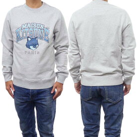 MAISON KITSUNE メゾンキツネ メンズトレーナー LM00305KM0001 / CAMPUS FOX REGULAR SWEATSHIRT グレー