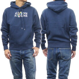 MAISON KITSUNE メゾンキツネ メンズプルオーバーパーカー LM00708KM0307 / FLOWERS COMFORT HOODIE ネイビー