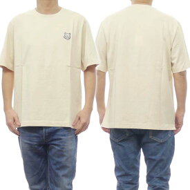 MAISON KITSUNE メゾンキツネ メンズクルーネックTシャツ LM00107KJ0119 / BOLD FOX HEAD PATCH OVERSIZE TEE-SHIRT ベージュ /2024春夏新作