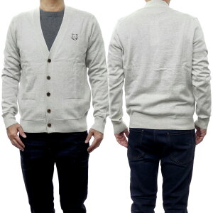 MAISON KITSUNE ���]���L�c�l �����Y �j�b�g�J�[�f�B�K�� MM0050KT1036 TONAL FOX HEAD PATCH CARDIGAN �O���[