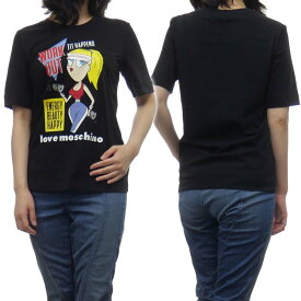 LOVE MOSCHINO ラブモスキーノ レディースクルーネックTシャツ W4F152M-M3876 ブラック