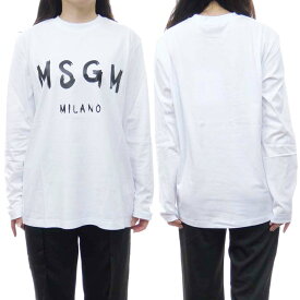 MSGM エムエスジーエム レディースクルーネックロングTシャツ 2000MDM511 200002 ホワイト