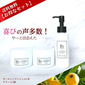 【17％OFF】アトピー 敏感肌【Biオールインワンジェル100ml×1本・クリーム80g×2個】 送料無料 びわの葉エキス セビワ セラミド プラセンタ ビタミンC誘導体 ニキビ 乾燥肌 色素沈着 美白 花粉 汗疹 痒み 手湿疹 無添加 低刺激 赤ちゃん ハンドクリーム ボディクリーム