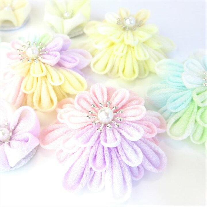 楽天市場】つまみ細工用 一越ちりめん ぼかし 薄色6色セット 【20cm 