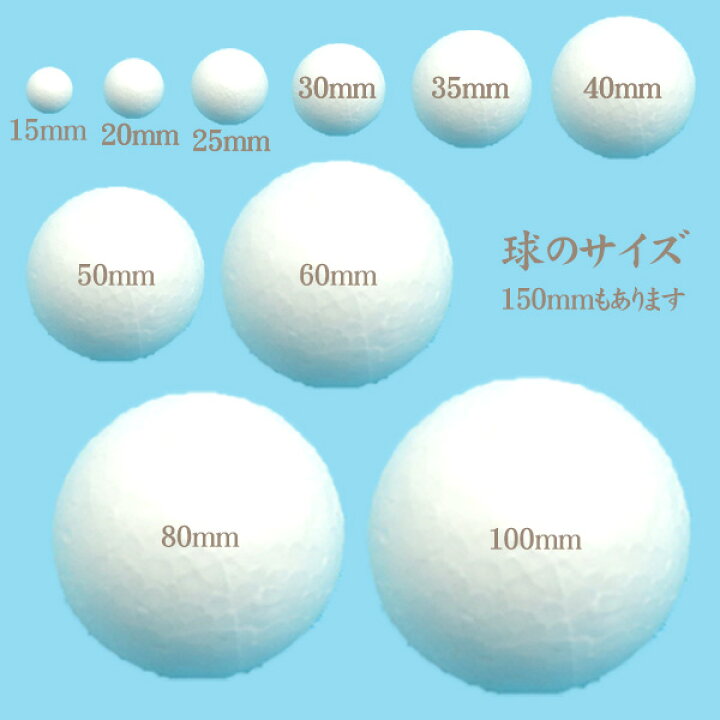 限定品 発泡スチロール球40mm 素ボール40mm 20個 nascd.edu.bd