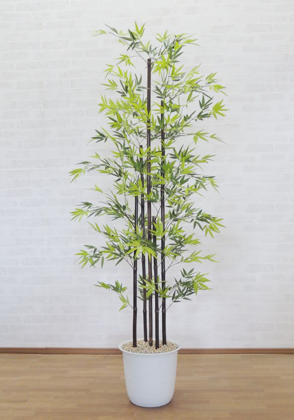 割り引き 造花の観葉植物 黒竹 180cm 幹：天然黒竹 光触媒 空気浄化