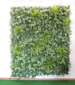 壁面緑化パネル グリーンK 1m×1m分 (ワイヤーネット ウォールグリーン 大型 目隠し イミテーション 造花 フェイク 装飾)