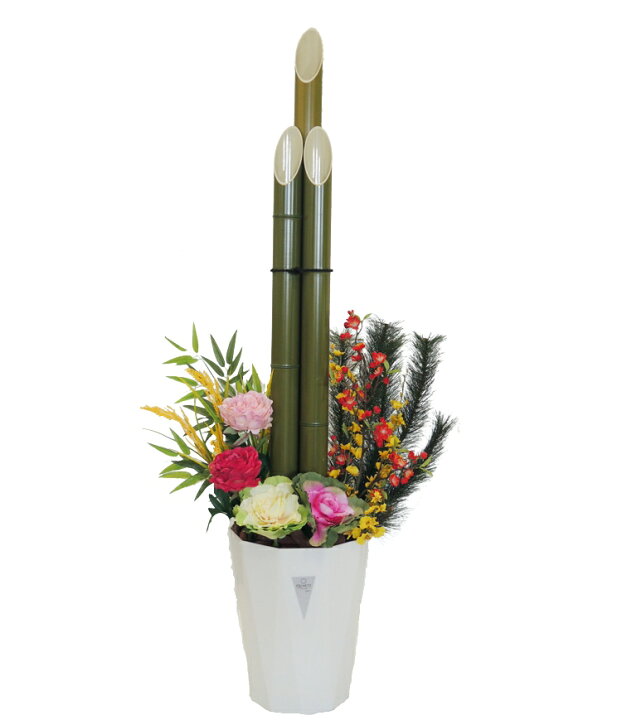 楽天市場】門松 150cm (正月飾り 玄関 造花 竹 ホワイト 縁起物 お正月  