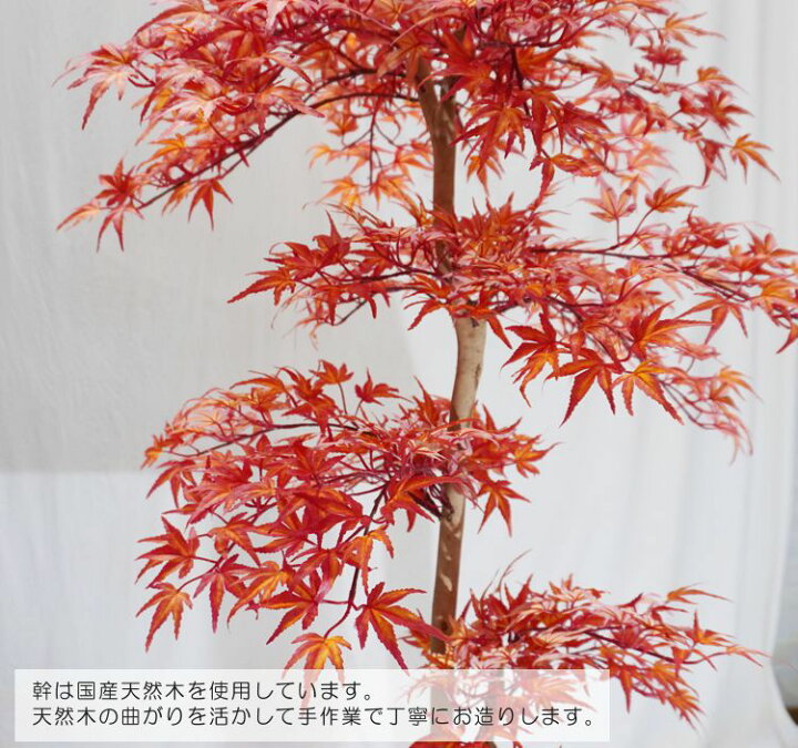 楽天市場 モミジレッド 高さ100cm 造花 人工観葉植物 紅葉 和風 ガーデニング 造園 庭園 坪庭 インテリア もみじ カエデ 販売 おしゃれ 室内 植栽 造作 1m 造花観葉植物専門店ビワールデコ