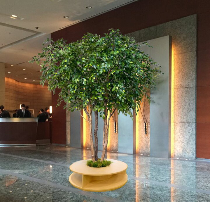 楽天市場 大型 ベンジャミンの木 高さ300cm 3本株立 造花 観葉植物 フェイクグリーン インテリア おしゃれ 室内 シンボルツリー 3ｍ 人工樹木 造花観葉植物専門店ビワールデコ