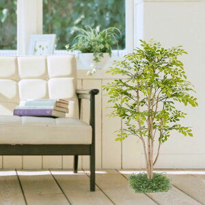 若葉色のトネリコ 100cm (シマトネリコ 造花 人工観葉植物 和風 ガーデニング 造園 庭園 坪庭 インテリア おしゃれ 室内 小型 装飾 1m 自作 植栽 業者 メーカー ベストグリーン オリジナル オフ