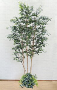 大型サイズ 自然な シマトネリコの木 植栽付き 高さ230cm (フェイク グリーン 特大 大きい 造花 インテリア 人工 観葉植物 植栽 鉢付き 室内 ディスプレイ 造作 オブジェ 2.3m オフィス シンボル