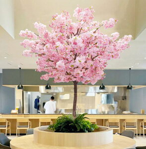 八重桜の木 280cm 大型サイズ (フェイク グリーン 特大 造花 春 インテリア 観葉植物 サクラ ディスプレイ 装飾 オフィス シンボルツリー 自作 植栽 業者 メーカー ベストグリーン オリジナル