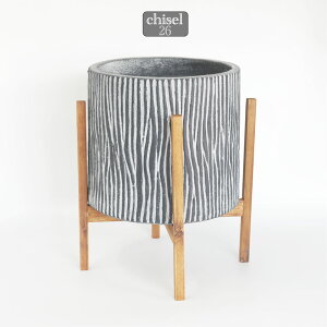 ファイバーセメント chisel 26 鉢カバースタンド 付き 鉢台 植木鉢スタンド