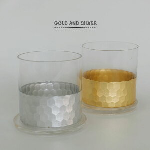 Aؔ  GOLD and SILVER CYLINDER  Mt KX a10.5cm 10.5cm ꌊ