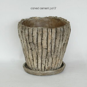 carved cement pot 17 R4p a17.5cm 16cmAؔ  Mt Zg stem Xe