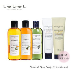 【2本フリーチョイス】Lebel ルベル ナチュラルヘアソープ 240ml・トリートメント140g お得 2本セット ヘアケア 人気 髪 サロン サロン専売 おすすめ 美髪 さらさら プレゼント