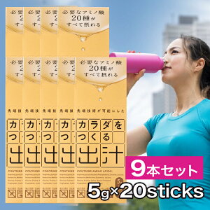 カラダに必要なアミノ酸20種が摂れる 『カラダをつくる出汁』 9本セット(1本5g入×20スティック) 完全無添加 飲む出汁で健康新習慣 かつお いわし 無臭にんにく こんぶ 送料無料