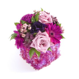 アロマフラワー　happy birhtday　〜お誕生日おめでとう〜【ミニサイズ】デザイナーズ アレンジメントフラワー ハンドメイド お花 誕生日祝い 結婚祝い 贈答 プレゼント 贈り物 全国配送 メッセージカード無料 楽ギフ 送料無料