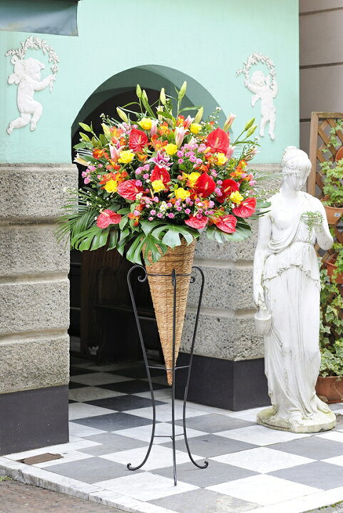 配送地域限定 スタンド花 胡蝶蘭 ロースタンド コーン型 3万円コース セール