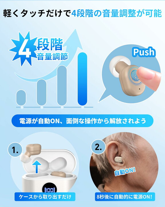 楽天市場】集音器 高齢者 しゅうおんき4段階音量調整 簡単操作 音声 