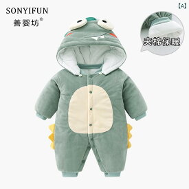 ベビー服　春秋年 新生児 服 秋冬 ジャンプスーツ 赤ちゃん 厚手 綿 コート 外出 スーツ 冬