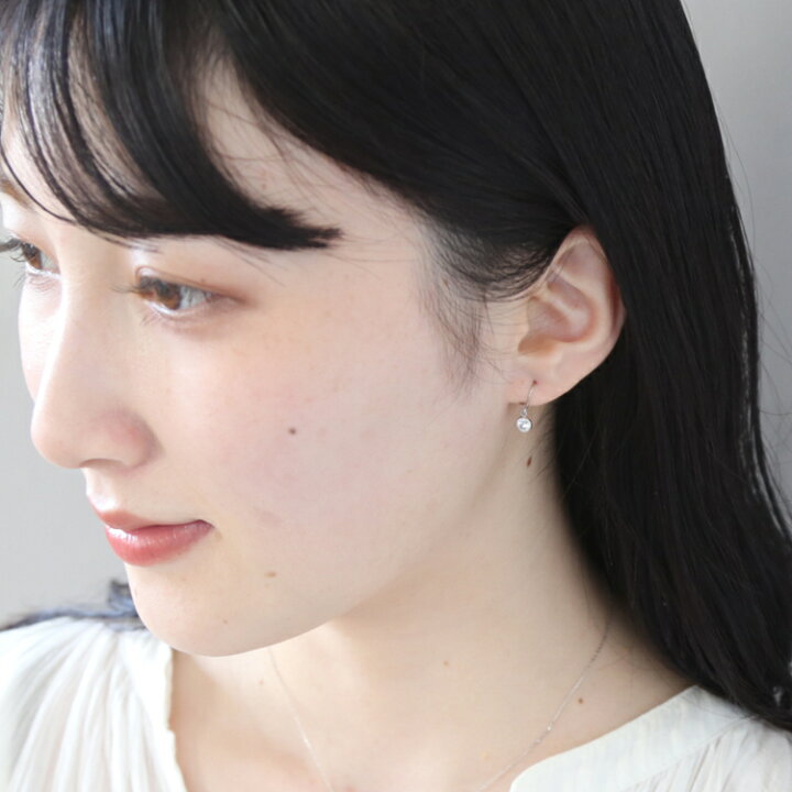 楽天市場】k14 フック ピアス シンプル キュービック14k ホワイト 