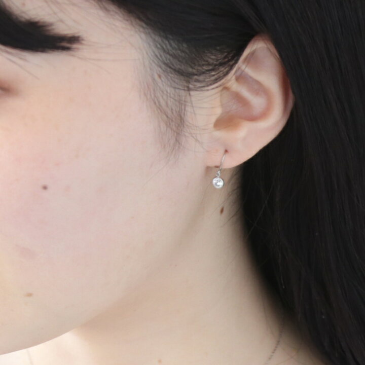 楽天市場】k14 フック ピアス シンプル キュービック 14k ホワイト 