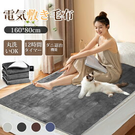 「24H限定3,980円 50％OFFクーポンで」電気毛布 敷き 160×80cm 無段階温度調節 ダニ退治 12時間タイマー付き 抗菌防臭 自動電源オフ 丸洗い 過熱保護 電気敷き毛布 省エネ ブランケット 電気敷き毛布 防寒対策