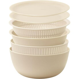 ライクイット like-it ざる ボウル 電子レンジ対応 Colander&Bowl 米とぎにも使える ザルとボール ベージュ 6点セット 日本製 水切り 湯切り可能 耐熱ボウル 食洗機対応 LBK-10 キッチンツール 調理器具 プラスチック 米研ぎ 洗米 コランダー プレート