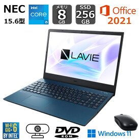 【新品】 NEC ノートパソコン LAVIE N15 PC-N1555GAL-Y 15.6型/ Core i5-1135G7/ メモリ 8GB/ SSD 256GB/ Windows 11/ WEBカメラ/ Office付き/ Wi-Fi 6