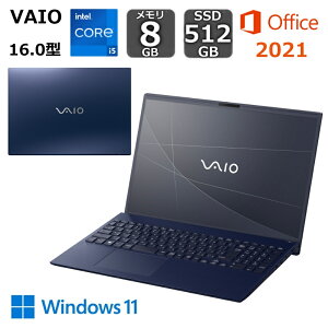 �y�V�i�zVAIO �o�C�I �m�[�g�p�\�R�� VAIO F16 16.0�^/ Windows 11/ Core i5 1334U/ ������ 8GB/ SSD 512GB/ Office �t��/ Web�J���� / �w��E��F��/ ���{��ŃL�[�{�[�h/ �E�H�[���z���C�g/ �T�e���S�[���h/ �l�C