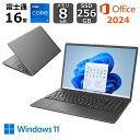 【展示品】 富士通 FUJITSU ノートパソコン FMV LIFEBOOK FMVA45J3B 16.0型/ Core i5 / メモリ8GB/ SSD 256GB/ Windows 11/ Office2024付き/ Webカメラ/ ブラック/ シルバー