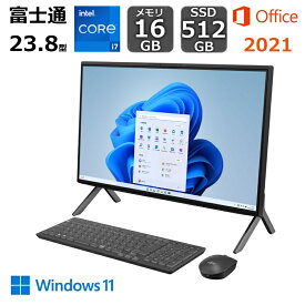 【展示品】富士通 FUJITSU デスクトップPC FMV ESPRIMO FH77 23.8型/ Core i7-1260P/ メモリ16GB/ SSD 512GB / DVD/ Windows 11/ Office付き/ ブラック