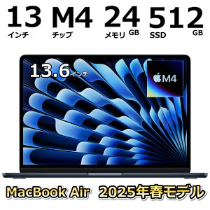 Apple Abv MacBook Air 2025Ntf 13.6C` Liquid RetinafBXvC M4 10RACPU10RAGPU/  24GB/ SSD 512GB/ {L[{[h yViz