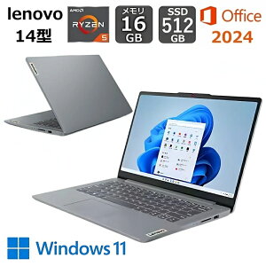 �y�V�i�z Lenovo �m�[�g�p�\�R�� IdeaPad Slim 3 Gen 8 14�^ �t��HD/ Ryzen 5/ ������ 16GB/ SSD 512GB/ Windows 11/ 2024 Office�t��/ Web�J����/ �O���[