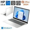 【新品】 HP ノートパソコン HP 15-fd0000 薄型 15.6型/ Core i5-1334U / メモリ 16GB/ SSD 512GB/ Windows 11/ Office付き/ Webカメラ/ ナチュラルシルバー