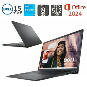 �y�V�i�z DELL �f�� �m�[�g�p�\�R�� Inspiron 15 3000 3530 15.6�^FHD/ ��13����Core i3-1305U / ������ 8GB/ SSD 512GB/ Windows 11/ 2024 Office �t��/ �J�[�{���u���b�N/ �V���o�[