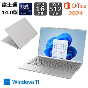 �y�V�i�z �x�m�� FUJITSU �m�[�g�p�\�R�� FMV LIFEBOOK UH90/J3 14�^/ intel Core Ultra 7/ ������ 16GB/ SSD 512GB/ WUXGA/ Web�J����/ Windows 11/ Office�t��/ �s�N�g�u���b�N/ �V���o�[�z���C�g/ �t���X�g�O���[
